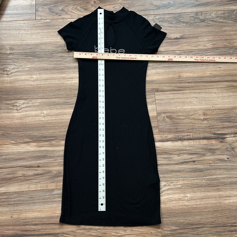 Bebe Logo Black Keyhole Bodycon Dress - Picture 9 of 10